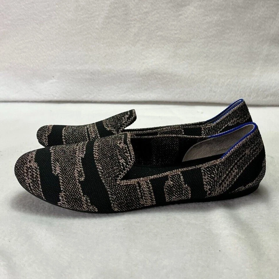 Rothy’s The Loafer Womens 7.5 Golden Shim Almond Toe Slip On Flats Shoes Textile - Image 2 of 4