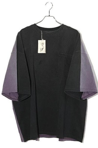 KAPITAL Tenjiku 2Tone Big Pocket Bone T-Shirt 3 Black Purple JAPAN - Picture 3 of 5