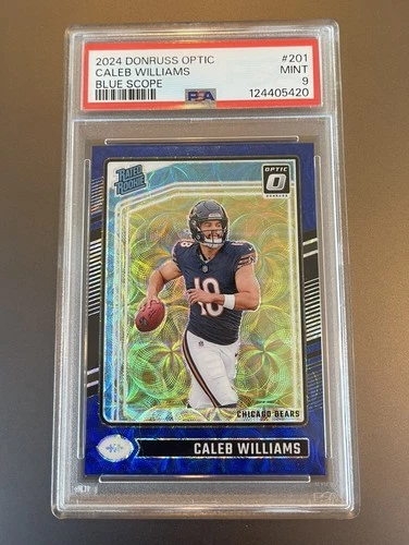 2024 Panini Donruss Caleb Williams Optic #201 Blue Scope Prizm RC Rookie PSA 9