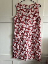 White Stuff + Jessica Nielsen 100% linen Knee Length Dress V neck pockets UK 10