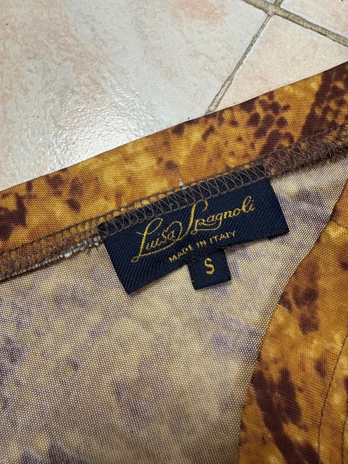 LUISA SPAGNOLI beige hazelnut python pattern skir… - image 10