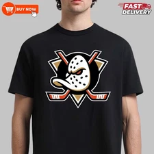 Anaheim Ducks Icon Black Licensed TShirt - Multicolors, S-5XL