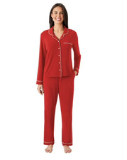 Member's Mark Women's Notch Pajama Set In Red-Size Small-NWT