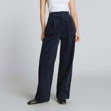 Everlane Corduroy High Waist/Wide Leg Navy Pants Size 00