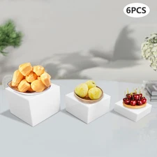 6Pcs White Rectangular Display Stands Pmma Tabletop Stands Three Sizes 11.02Lbs