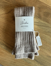 Bombas Women's Ribbed Merino Wool Blend Leg Warmers Beige One Size 1 Pair