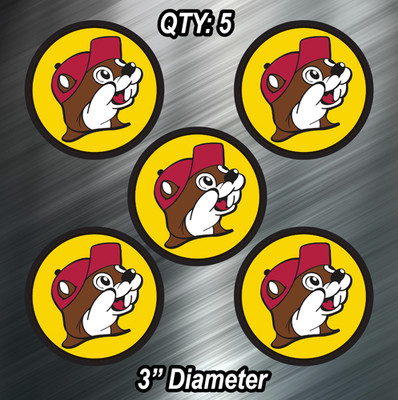 (5) FIVE Bucees Buc-ees Vinyl Decal Sticker For Car Laptop Skateboard NEW!