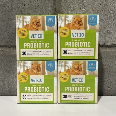 4x Vet IQ Cat Digestive Probiotic Powder 30 Packets (120 Total) EXP 8/26+