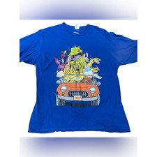 Nickelodeon 90s Cartoon Mashup T-Shirt Blue Port Company XL Rugrats Nicktoons