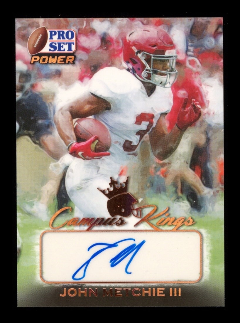 John Metchie III #CK-JM1 2021 Pro Set Power Football Campus Kings Autographs