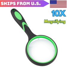 10X Shatterproof Magnifying Glass 10X Large Handheld Magnifying Glass for kids