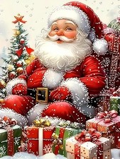 5D Christmas Diamond Painting Kits for Adults, Santa Claus Diamond Art Kits