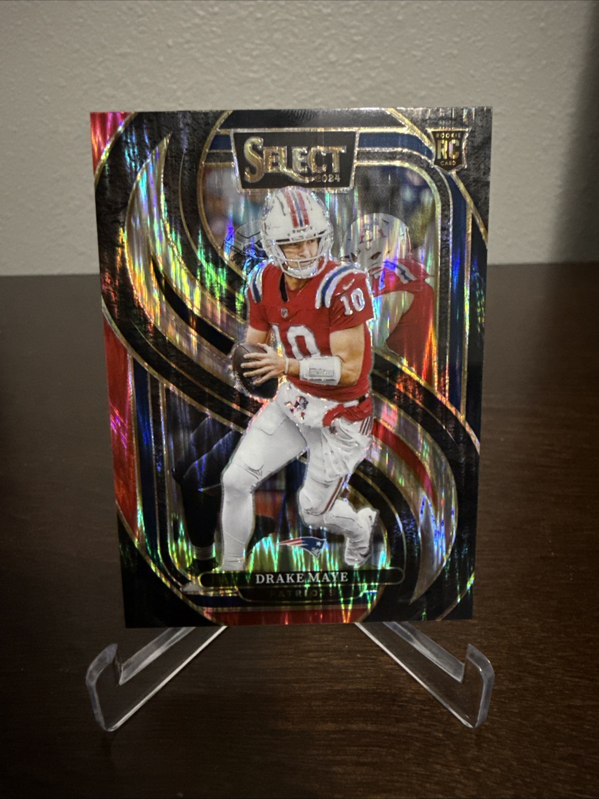 2024 Panini Select - Premier Level Drake Maye #113 Black & Red Shock Prizm (RC)