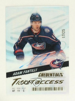 2024 Upper Deck Credentials Acetate Ticket Access 17/25 Adam Fantilli Auto 12ee