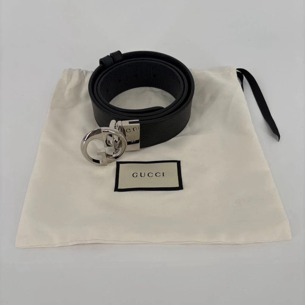 GUCCI INTERLOCKING LOGO REVERSIBLE LEATHER BELT - image 1