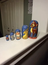 Vintage Handpainted Bambi Nesting Dolls.
