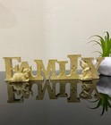 Family Sign Ornament Decorative Free Standing Sign Sculpture with Small Elephant