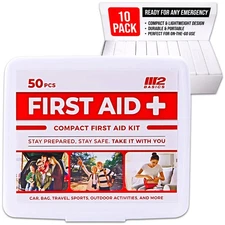 Bulk 10-Pack Mini First Aid Kit Bundle 500 Pieces Total, 50 Pieces Per Kit – ...