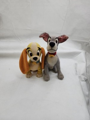 Vintage Disney Lady & The Tramp Plush Stuffed Animals Lot Of 2 Applause 6'' & 7''