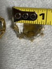 Large Amber Colored Rhinestone Gold Tone-clip Earrings — photo 10