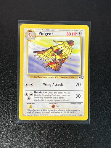 Pokémon Pidgeot 24/64 Jungle Non Holo Rare Vintage WOTC Card MP - Read