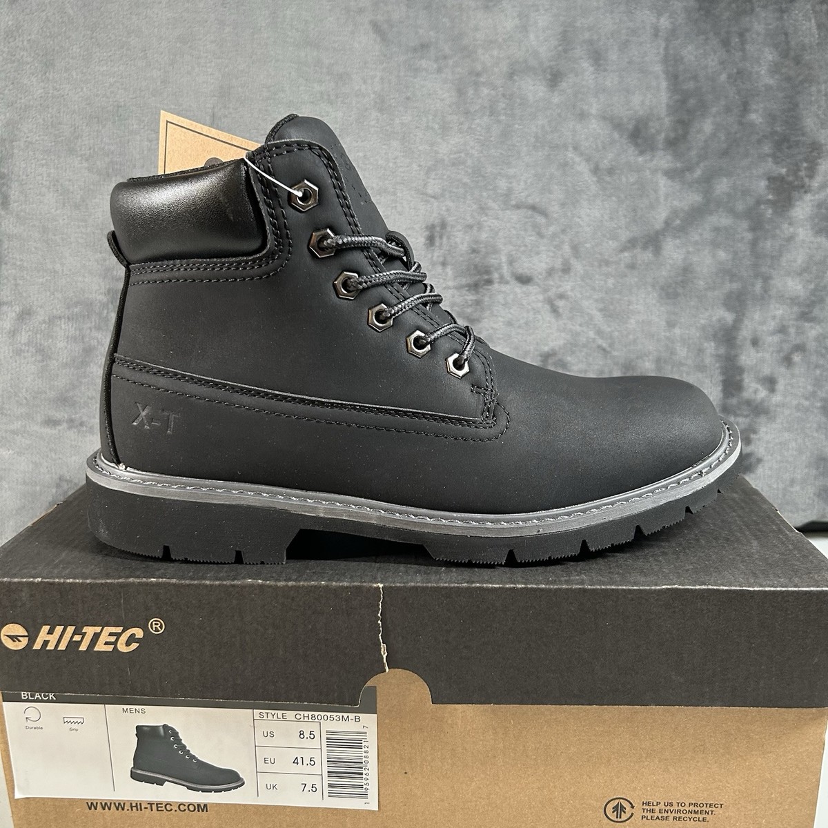 Hi-Tec Reznor Soft Toe Boots Black Ankle Workwear 6in Casual  display picture 1