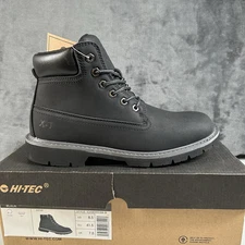 Hi-Tec Reznor Soft Toe Boots Black Ankle Workwear 6in Casual Mens Size 8.5 New