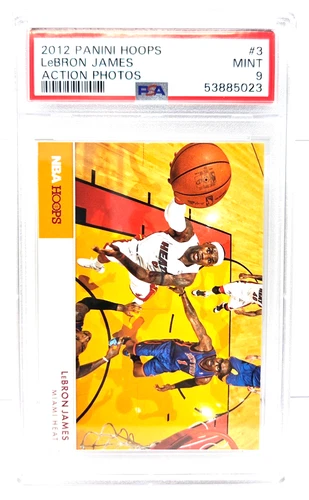 2012 Panini Hoops Action Photos LeBRON JAMES Basketball Card PSA 9 MINT