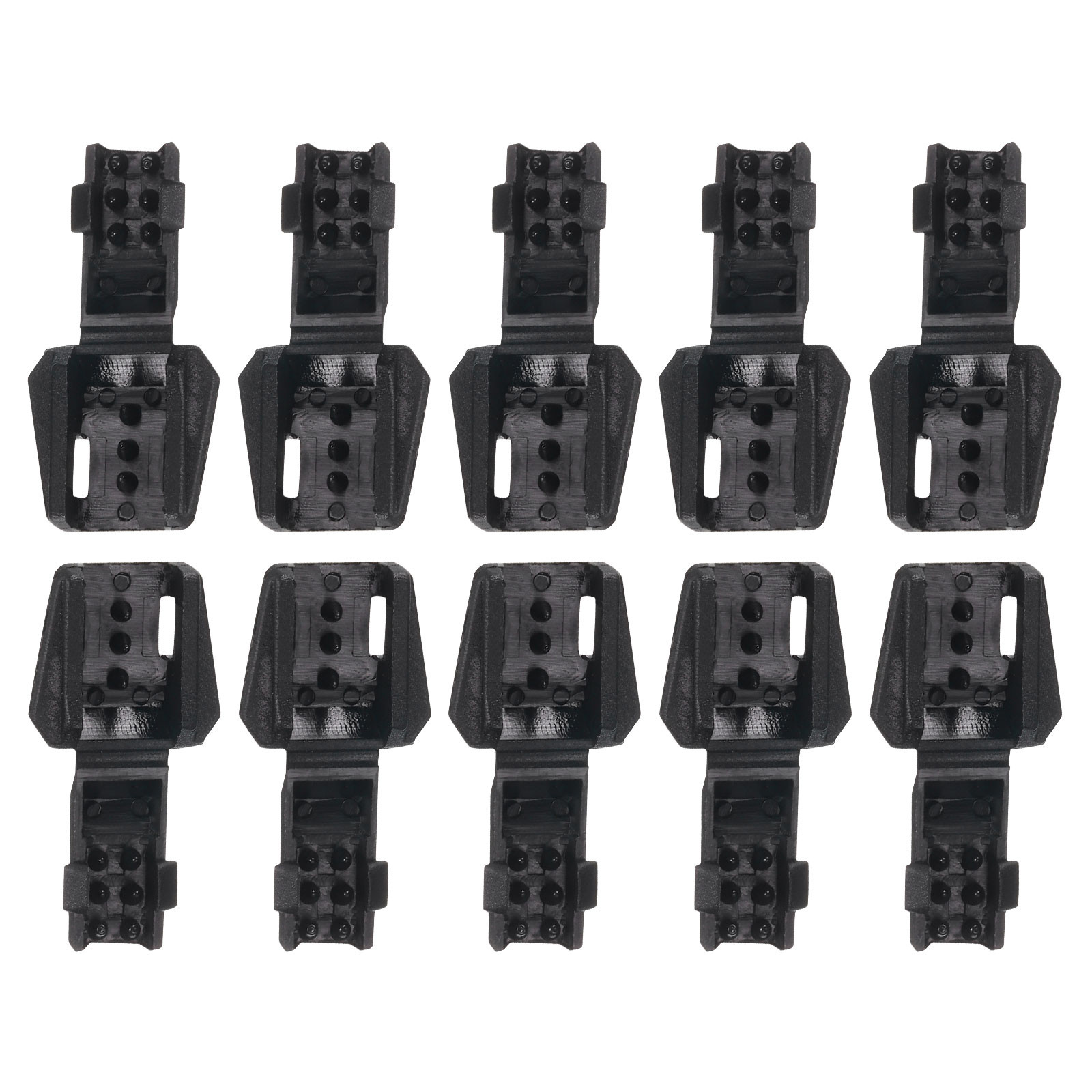 APL Punte terminali per cavi 18 mm x 18 mm (LxW) confezione da 10 clip terminali per lacci scarpe in nylon nero