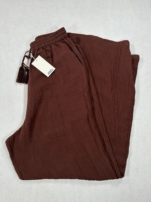 Monday Swimwear NWT TAHITI PANT - SHADED OAK CRINKLE - Size L