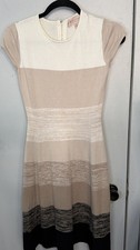 Philosophy Dress Short Sleeve Colorblock Sweater Sz XS Brown Tan
