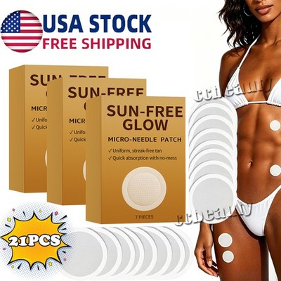 Sun Free Glow Microneedle Tanning Patches,Sunless Body Face Bronzing Sticke USA 