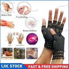 Compression Protective Fingerless Gloves Arthritis Therapy Cycling Fitness Sport