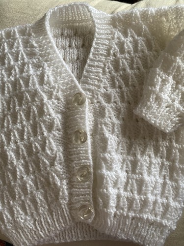 Hand Knitted Baby Cardigan - 3/6 Months -NEW