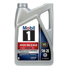 Mobil 1 High Mileage Full Synthetic Motor Oil 5W-20, 5 Quart 20.00 per gallon