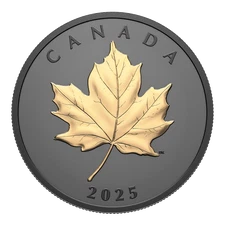 2025 Canada Elegant Maple 1 oz Silver Gilded Matte Proof Rhodium Coin