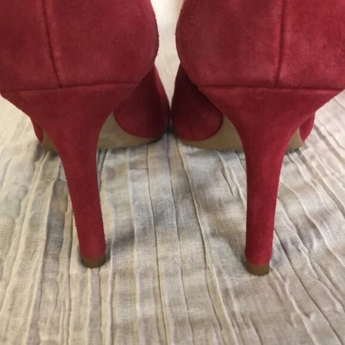 MICHAEL KORS size 6.5 high heels pumps stilettos red burgundy pointed toe shoes - Picture 14 of 14