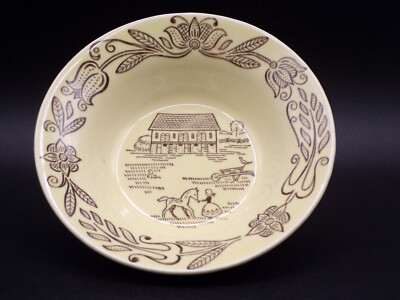 Rare 1955 Royal China Sebring OH BUCKS COUNTY Dessert Bowl Rural Farm 6-3/8'' C25