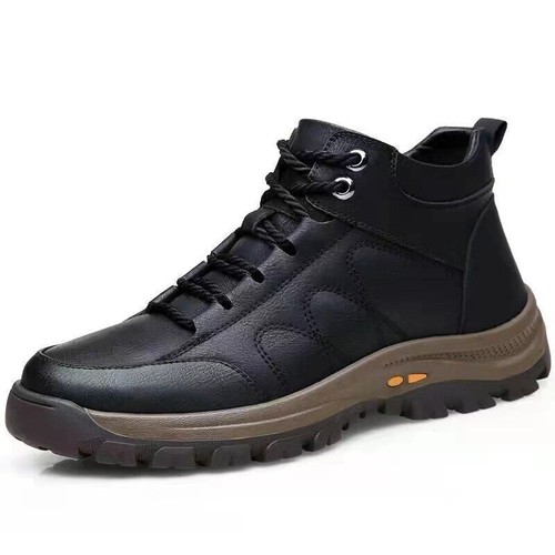 Scarpe da ginnastica alte uomo calde in pelle PU casual palestra passeggio sport corsa - Foto 7 di 11