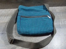 Thirty-One Navy & Teal Green Adjustable Strap Crossbody Purse Organizer 11 x 10"