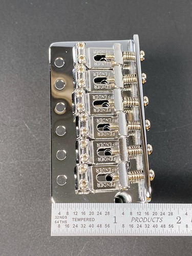 Genuine Fender LEFT HAND TREMOLO STRAT BRIDGE Assembly Standard Vintage 6 Screw - Picture 12 of 21