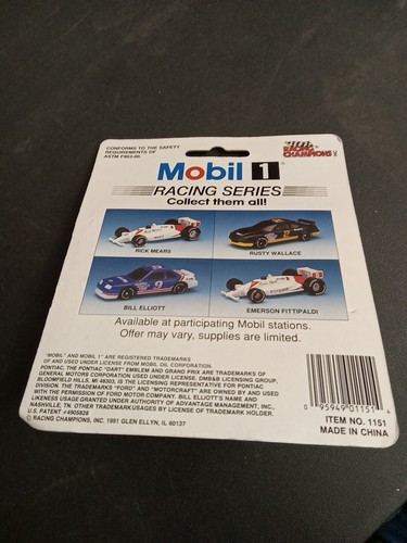 1991Racing Champions #5 Emerson Fittipaldi Diecast Car Mobil 1 Racing Collectors - Picture 3 of 3