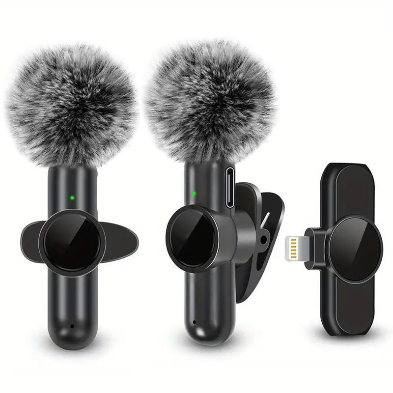 Wireless Lavalier Mic with Windproof Cover for Clear Audio Video Recording