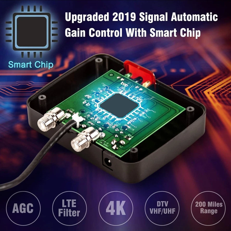 Potente antena de HDTV para exteriores - 150 millas de alcance, control remoto y poste de montaje incluidos Foto 4 de 4