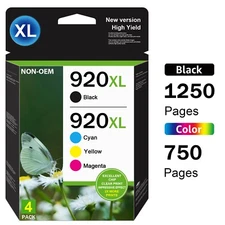 GATAPO® 4-PacK 920XL 920 XL Ink Cartridge for Officejet 6500 6500A 6000 Printer