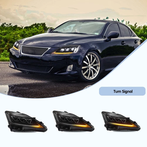 VLAND Clear LED Headlights + Red Tail Lights For Lexus IS250 350 ISF 2006-2013 - Picture 7 of 15