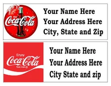 60 COCA- COLA COCA COLA RETURN ADDRESS LABELS.... MANY CHOICES