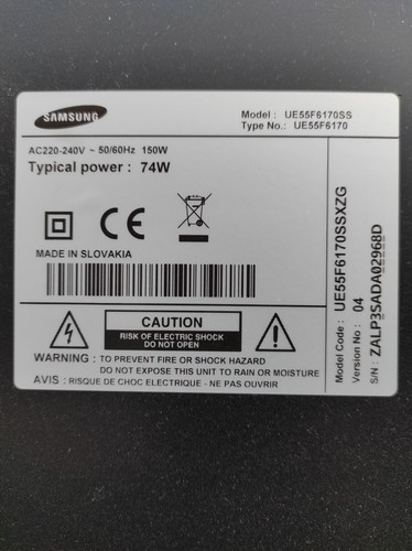 Samsung UE55 F6170 Mainboard BN41-01954