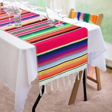 Mexican Table Runner 14 x 84 Inch Serape 14 x 84 Inch, Pink