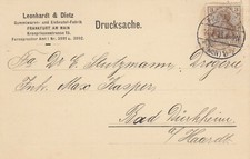 FRANKFURT/M., Postkarte 1913, Leonhardt & Dietz Gummiwaren-Eisbeutel-Fabrik